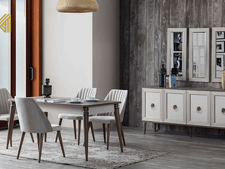 Complete Interieur Set Venezia: Luxe Velvet Bankstel 3+3+1, TV-Unit, Eetkamer Set, Slaapkamer Set...