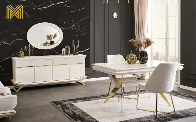 Luxe Eetkamer Set Salerno. Set Kost €2299,- Inclusief Btw!!! Verkrijgbaar in Meerdere Kleuren!!! Levertijd 30 Dagen!!! - Afbeelding 6