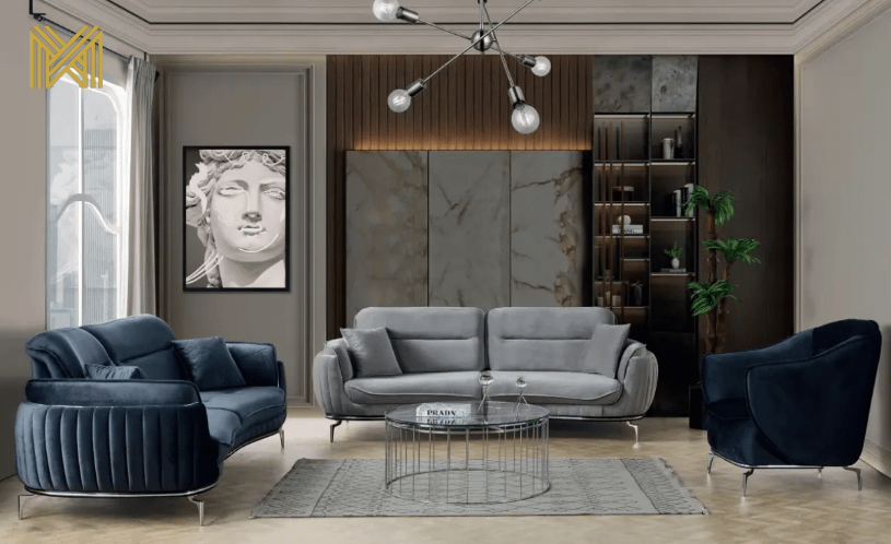 Complete Interieur Set Napels: Luxe Velvet Bankstel 3+3+1, TV-Unit, Eetkamer Set, Slaapkamer Set... - Afbeelding 2
